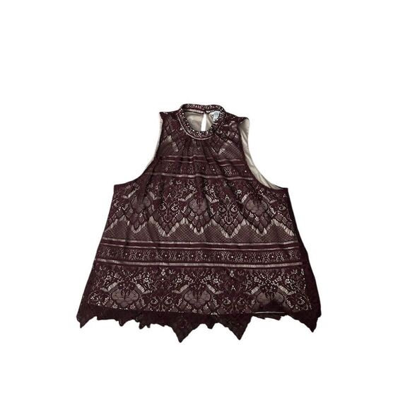 LC Lauren Conrad Women's XL Red Lace Halter Camisole Tank Top - Picture 1 of 8